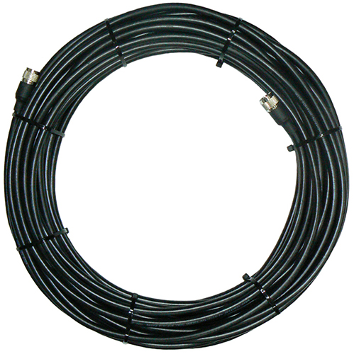 Cable assembly 30m MIL-SPEC RG213 coaxial cable, N-type male plug connectors fitted both ends